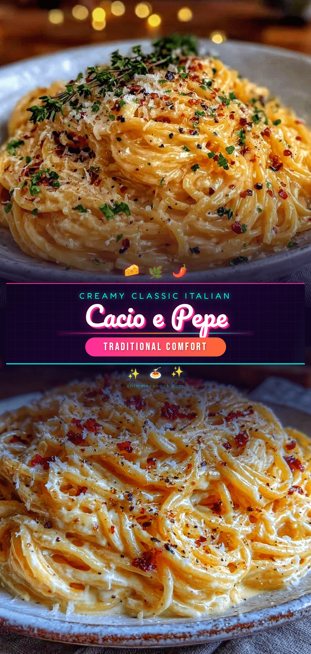 creamy Italian cacio e pepe pasta recipe