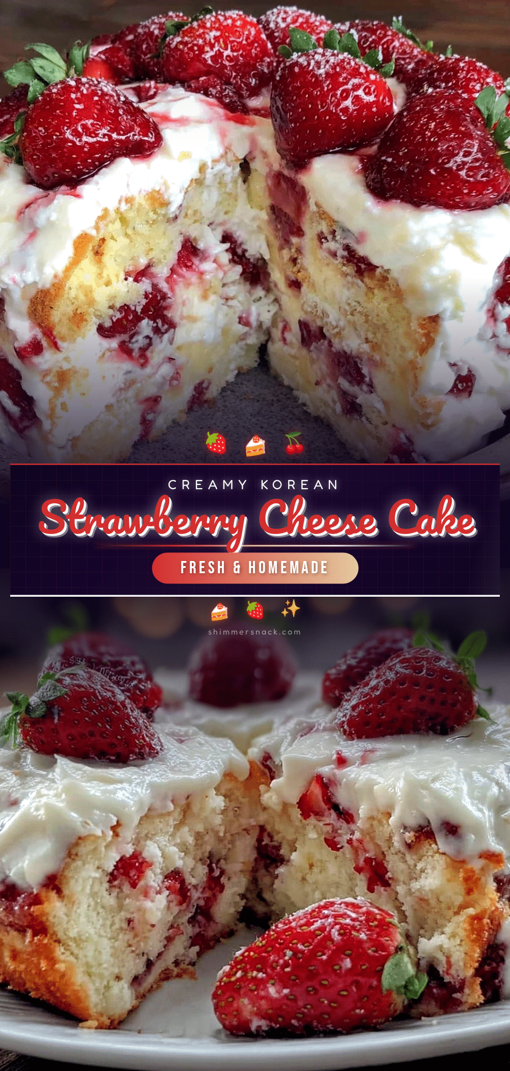 creamy korean strawberry cream cake recipe