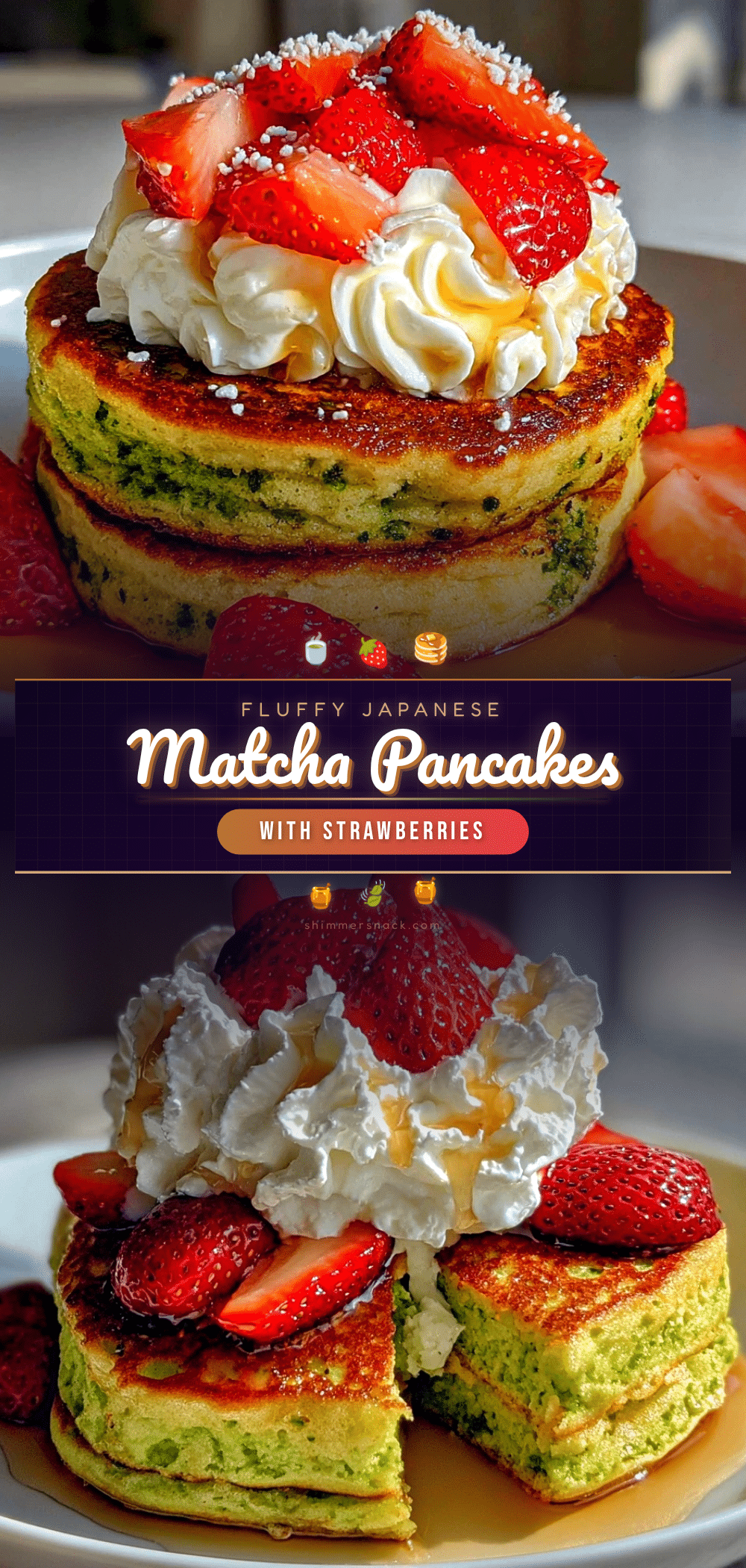fluffy Japanese matcha pancakes recipe