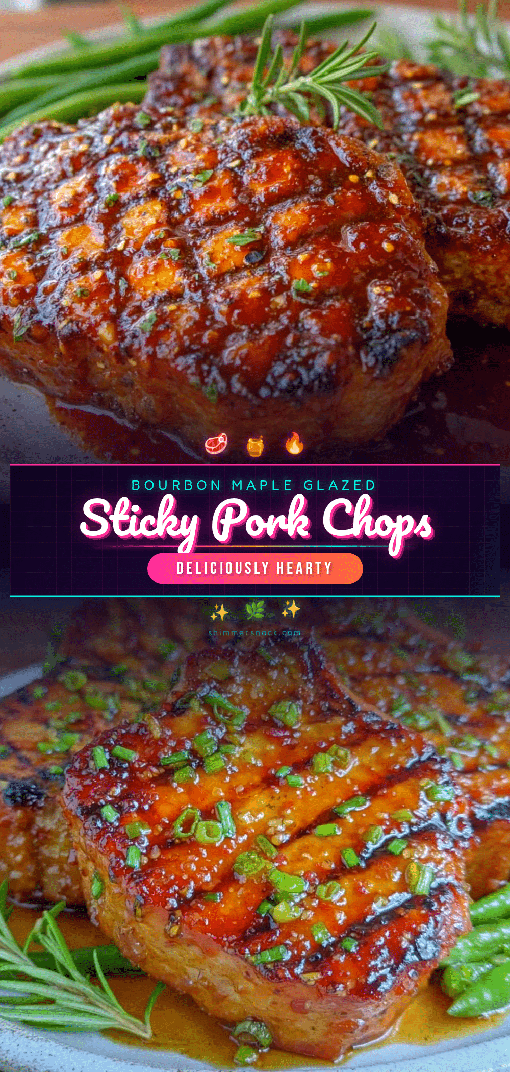 bourbon maple glazed grilled pork chops recipe