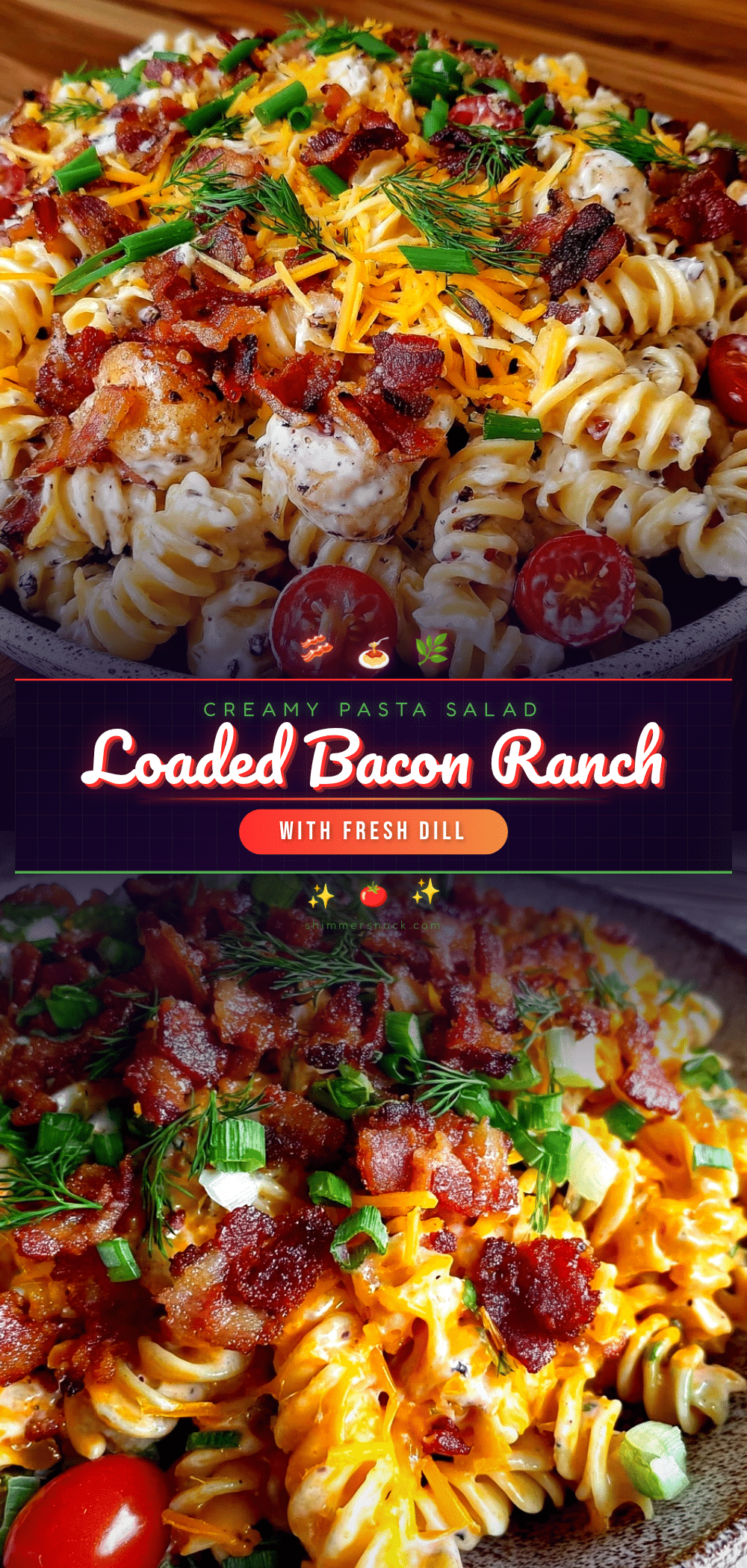creamy loaded bacon ranch pasta salad recipe
