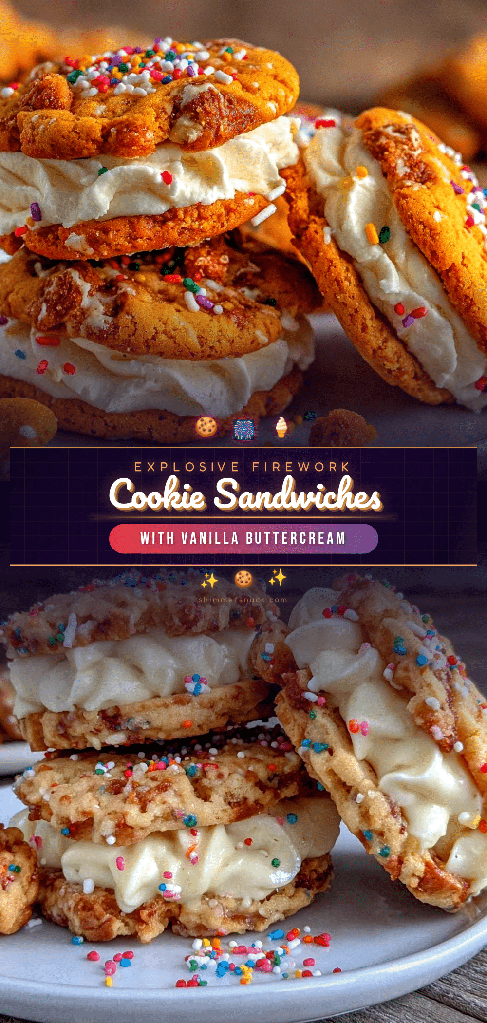 Flavorful Firework Cookie Sandwiches recipe