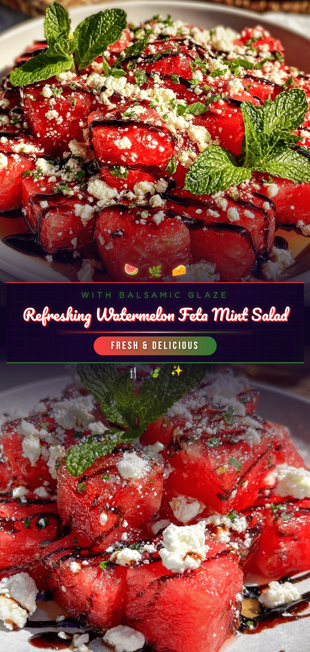 fresh watermelon feta mint salad recipe