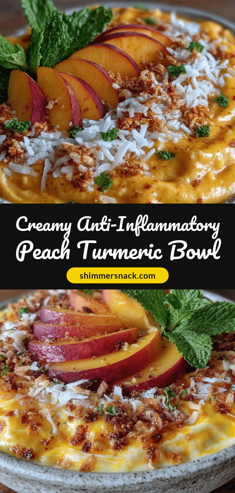 healthy anti-inflammatory peach smoothie bowl recipe