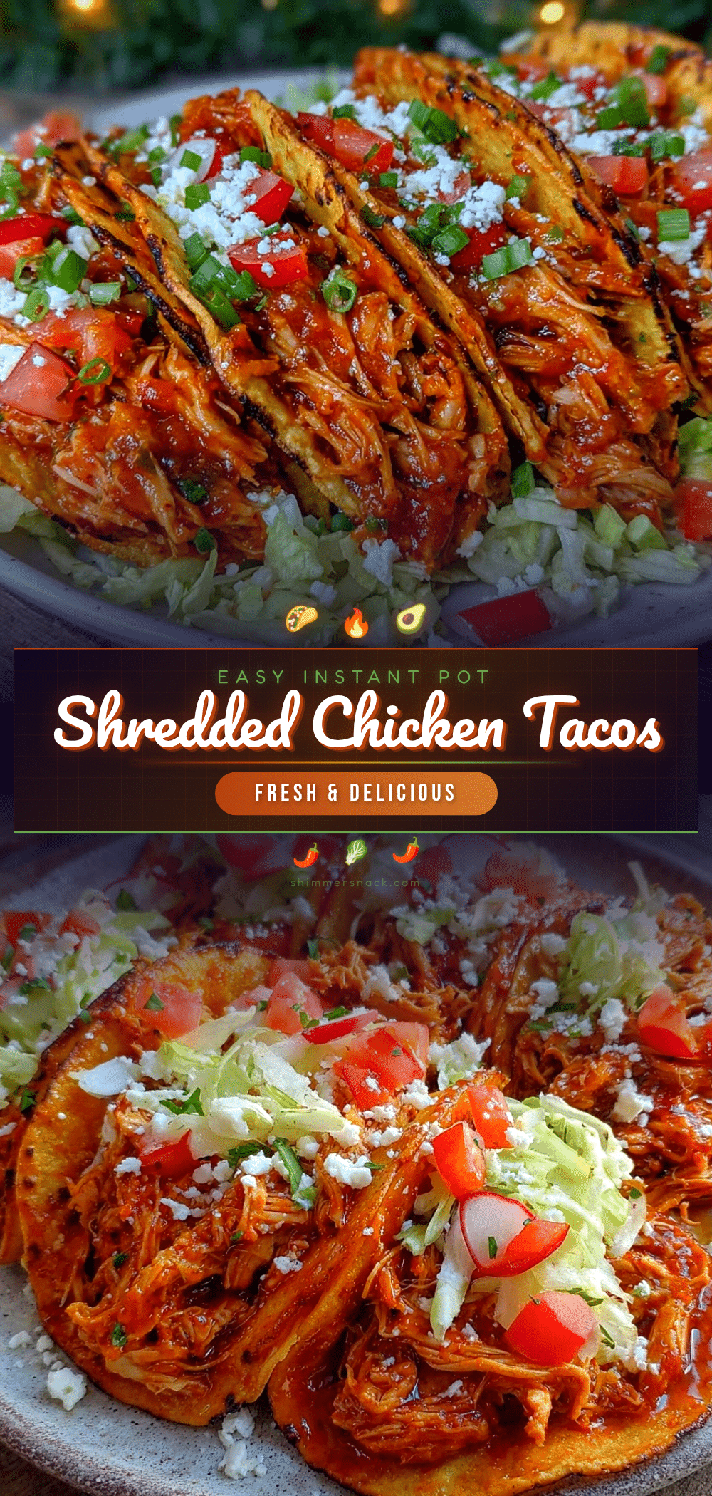Instant Pot shredded chicken tacos recipe