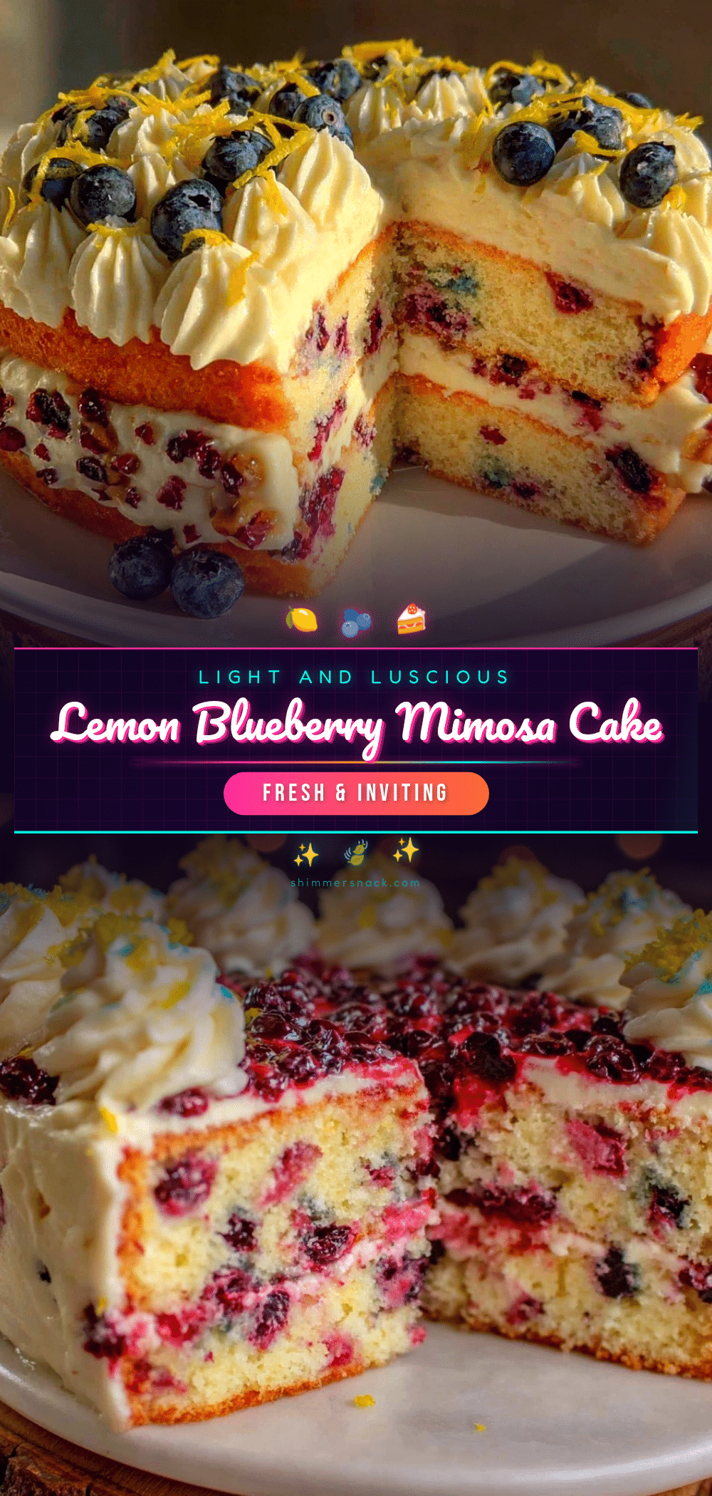 lemon blueberry mimosa cake recipe