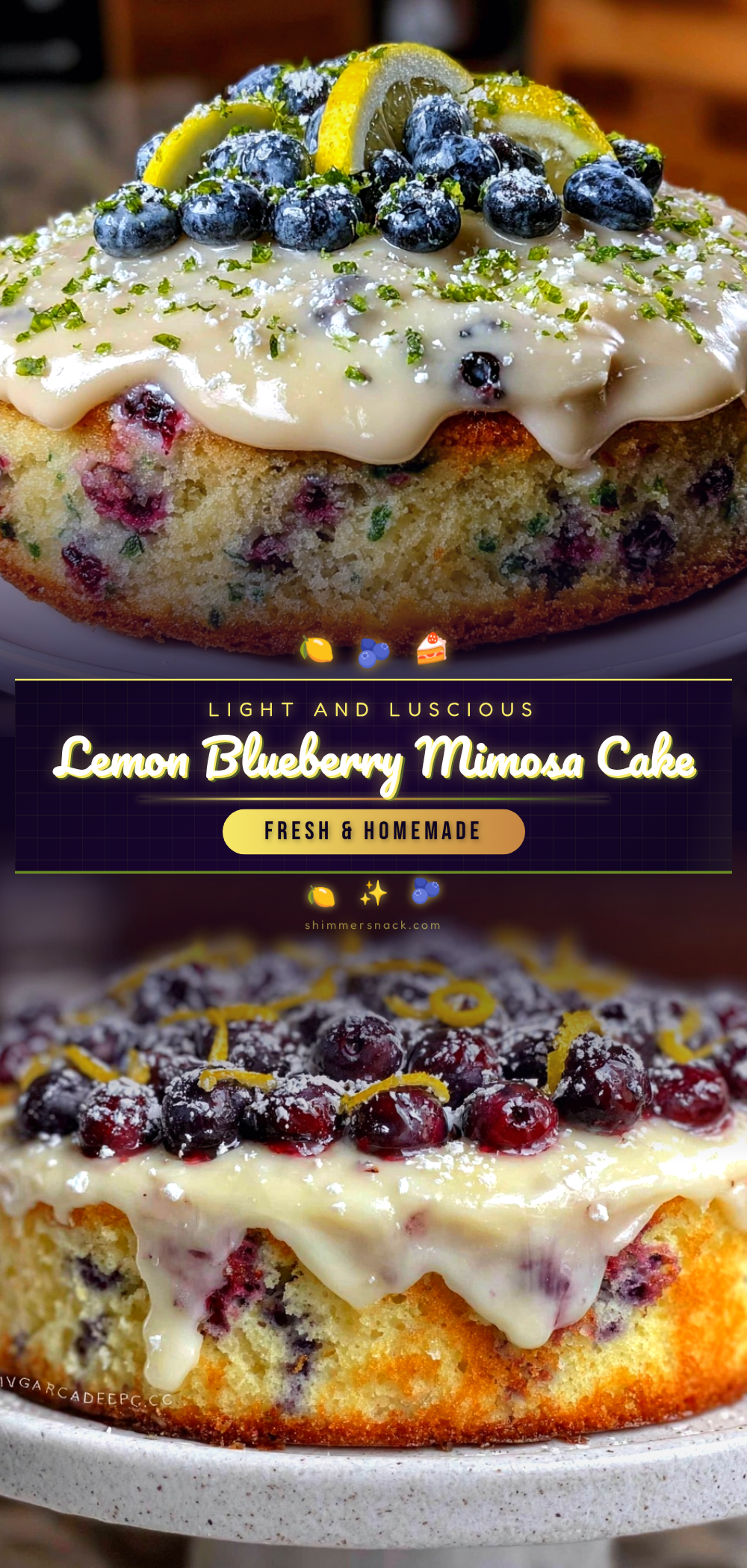 lemon blueberry mimosa cake recipe
