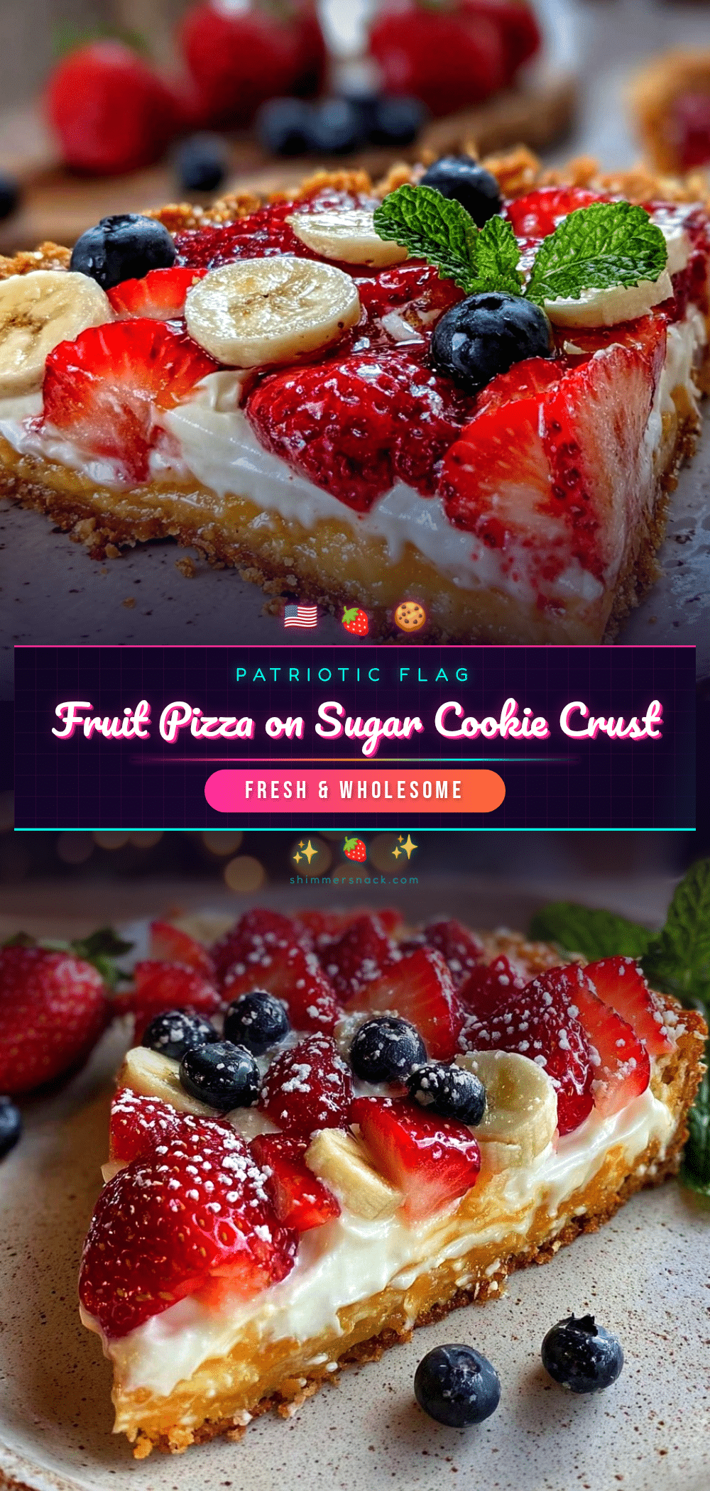 patriotic flag fruit pizza recipe
