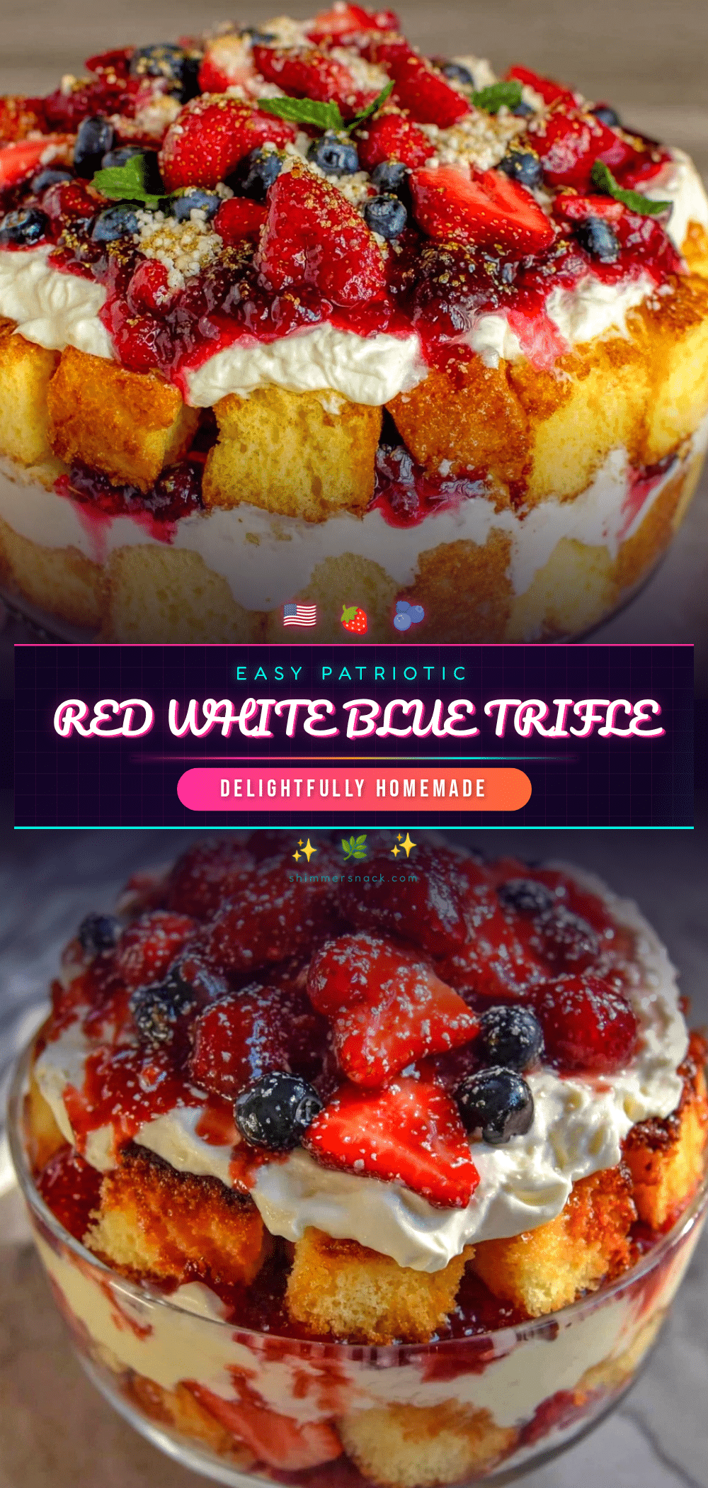 patriotic red white and blue berry trifle recipe