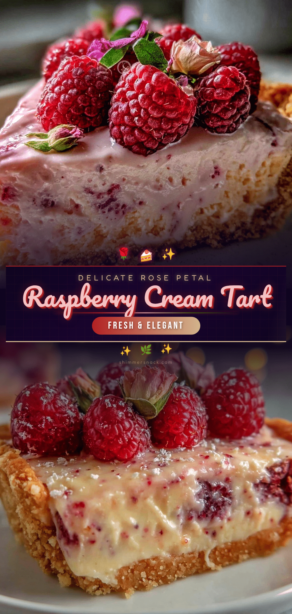 rose petal raspberry cream tart recipe