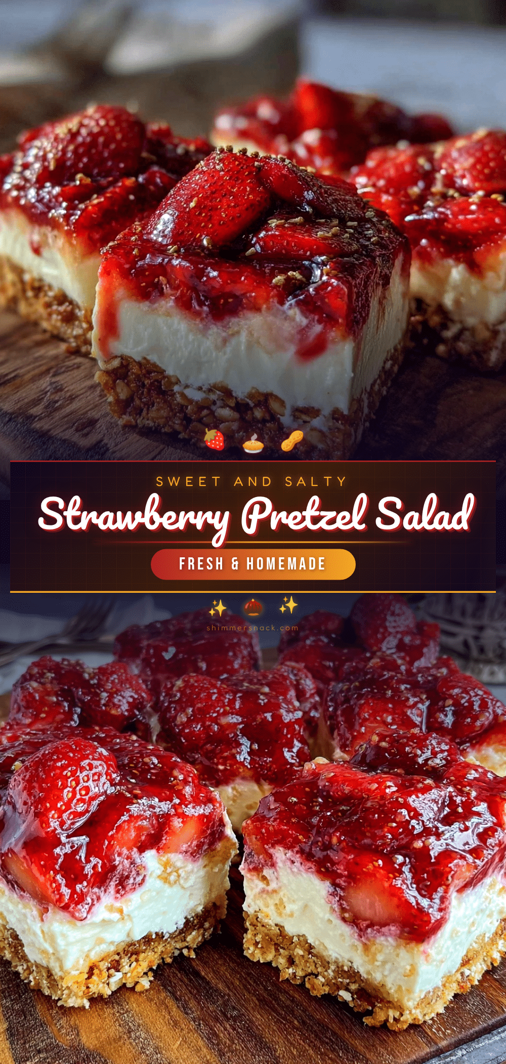 strawberry pretzel salad squares recipe