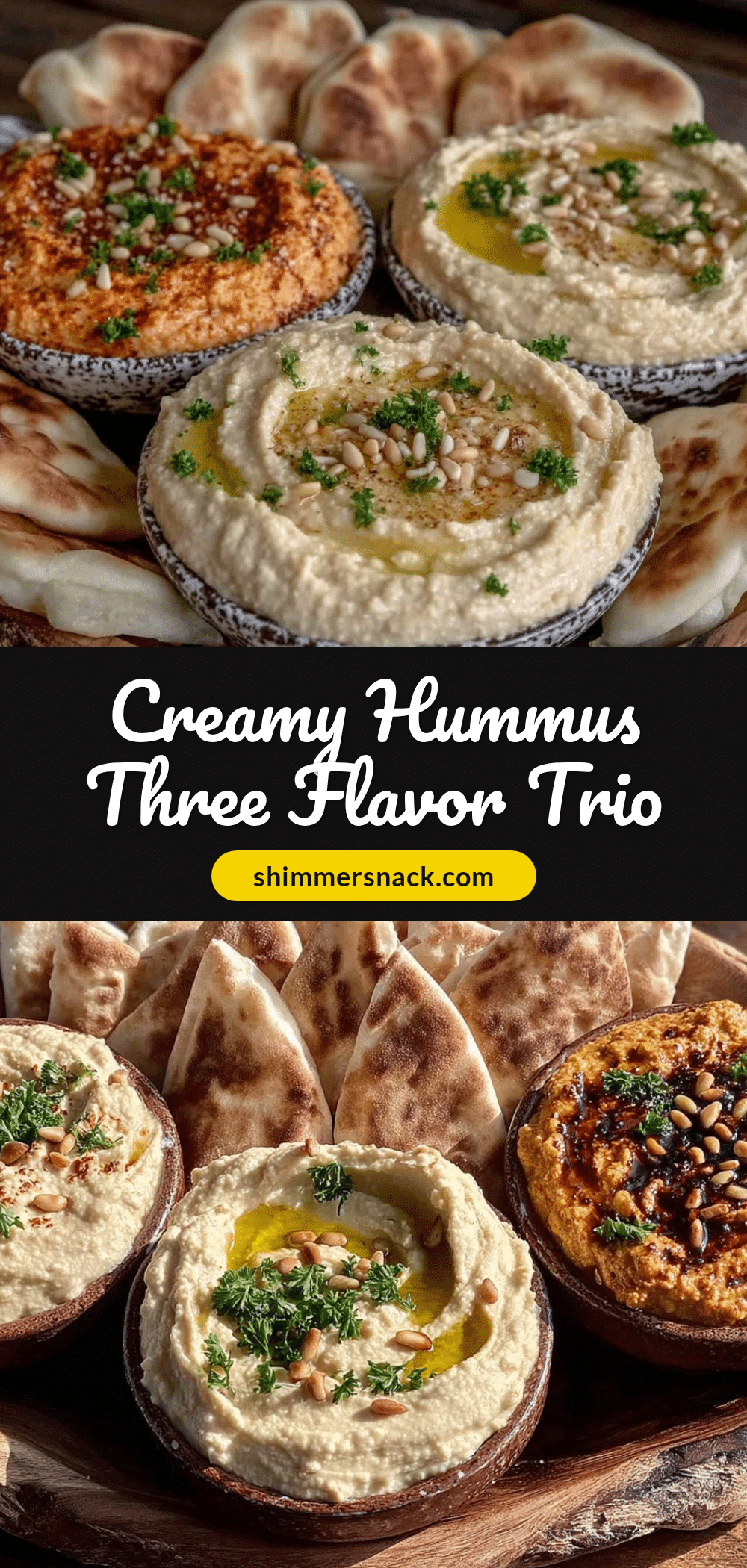 creamy hummus three ways recipe