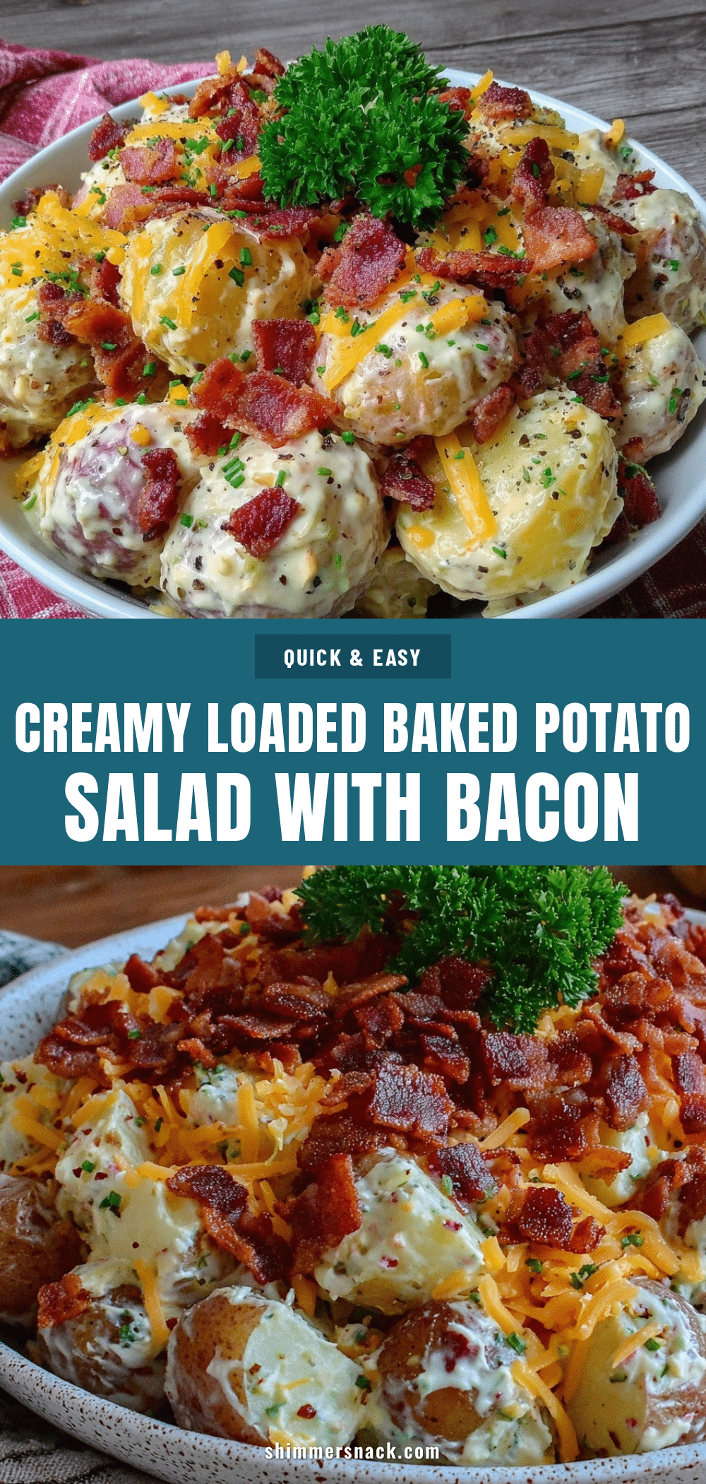 creamy loaded baked potato salad with bacon recipe