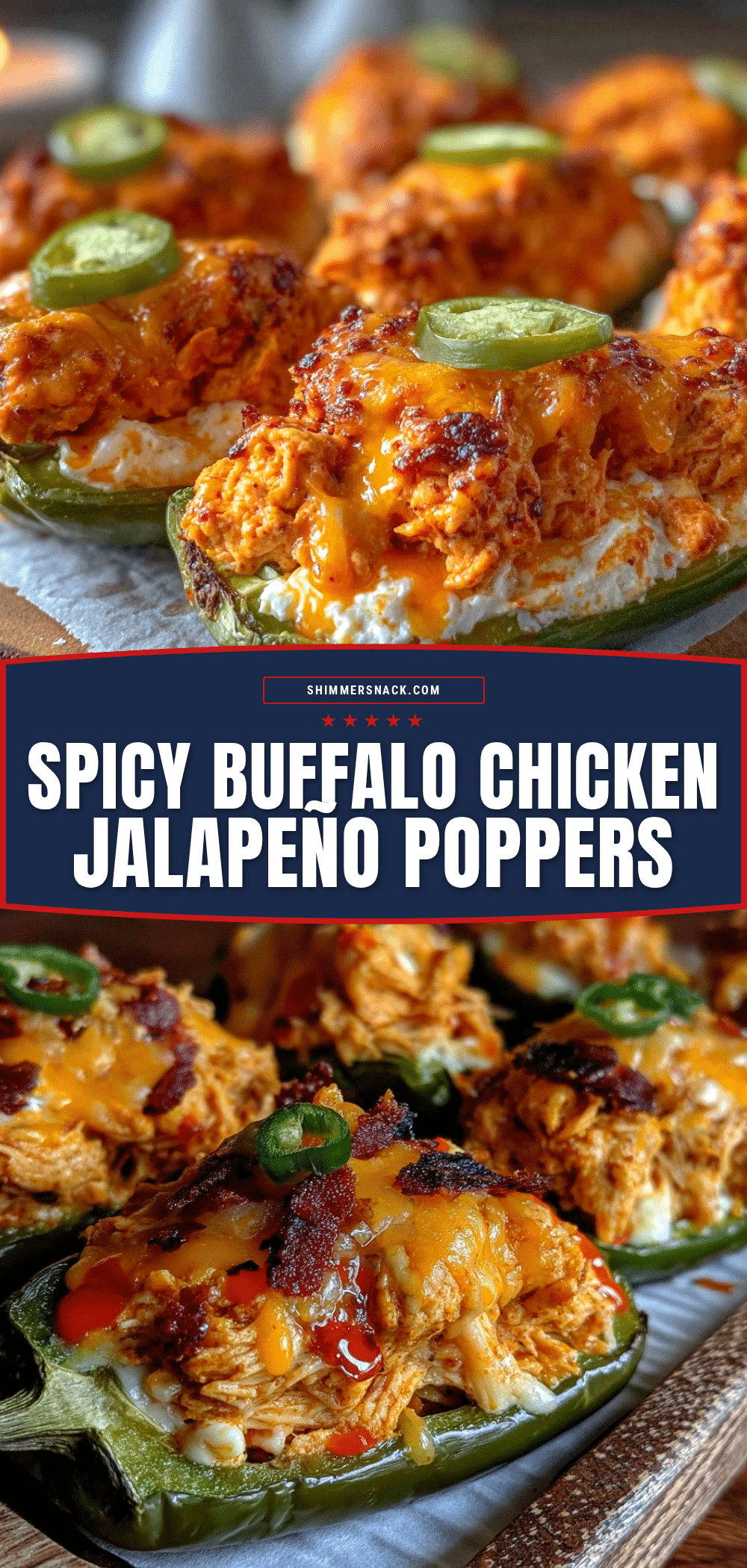 buffalo chicken stuffed jalapeño poppers recipe