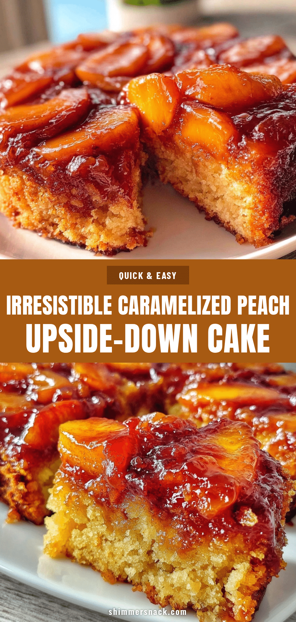 caramelized peach upside-down cake recipe