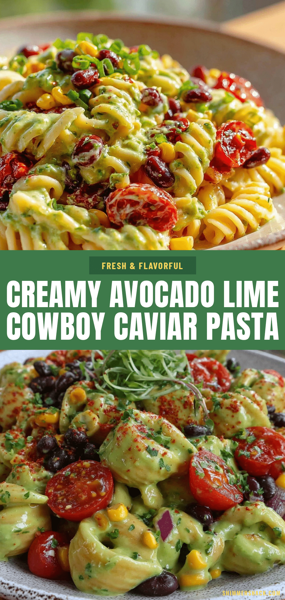 creamy cowboy caviar pasta salad recipe
