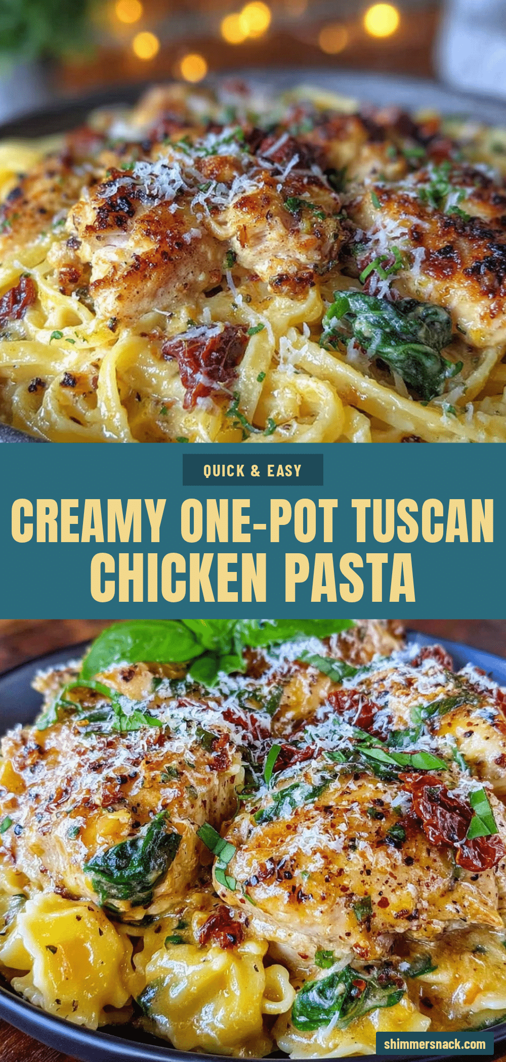 creamy one-pot tuscan chicken pasta recipe