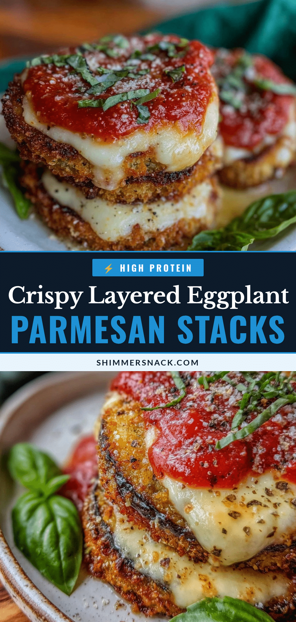 crispy eggplant parmesan stacks recipe