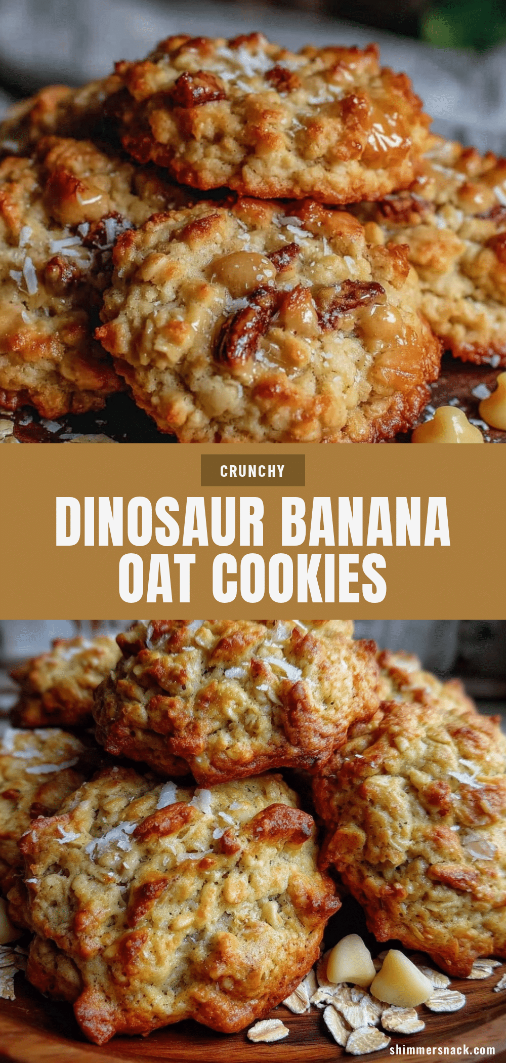 Crunchy Dinosaur Banana Oat Cookies recipe
