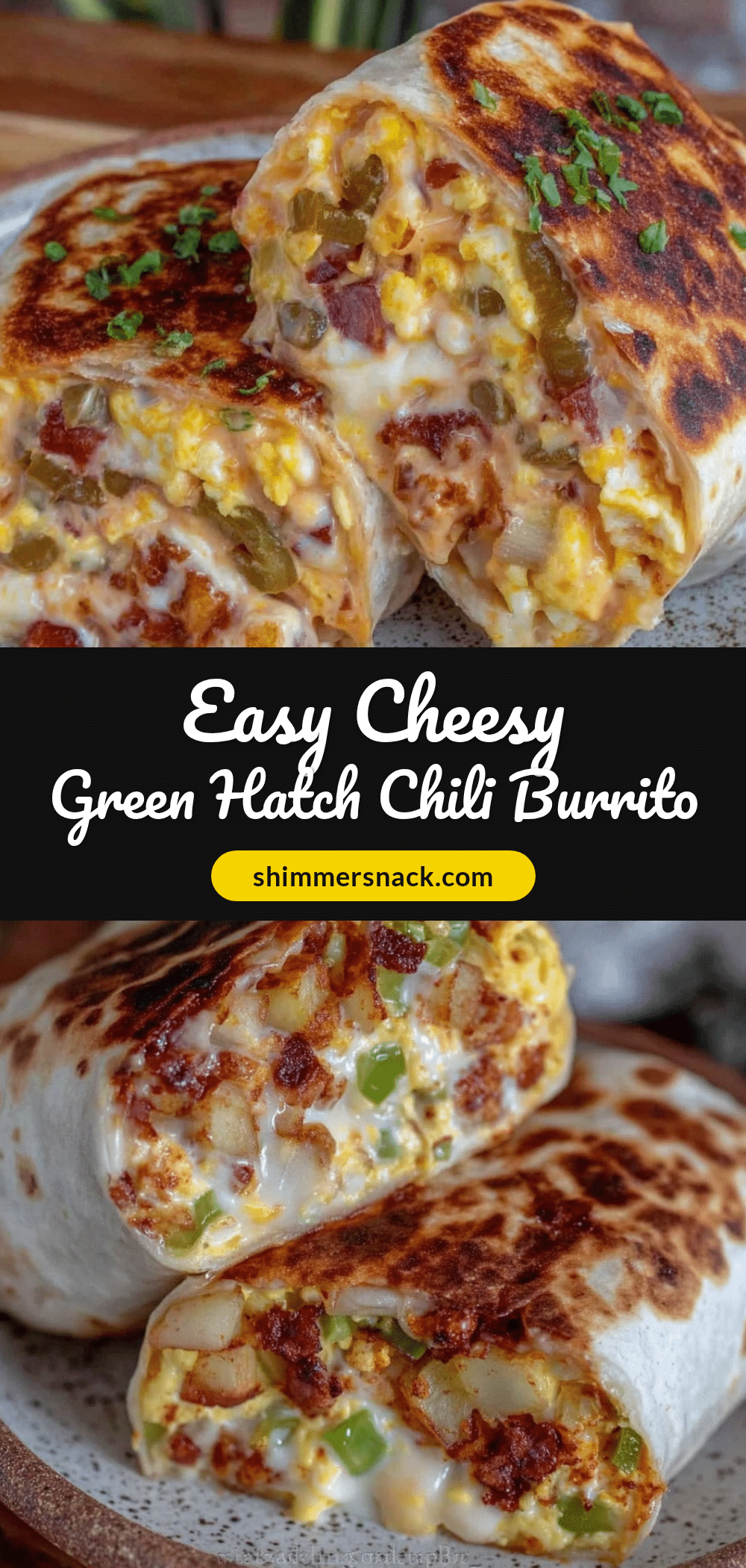easy cheesy green hatch chili breakfast burrito recipe