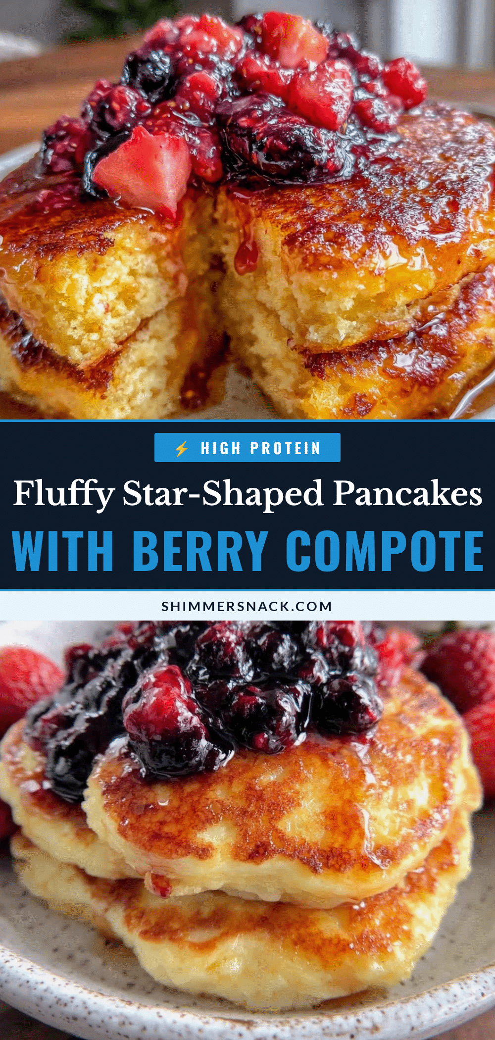 fluffy star-shaped pancakes recipe