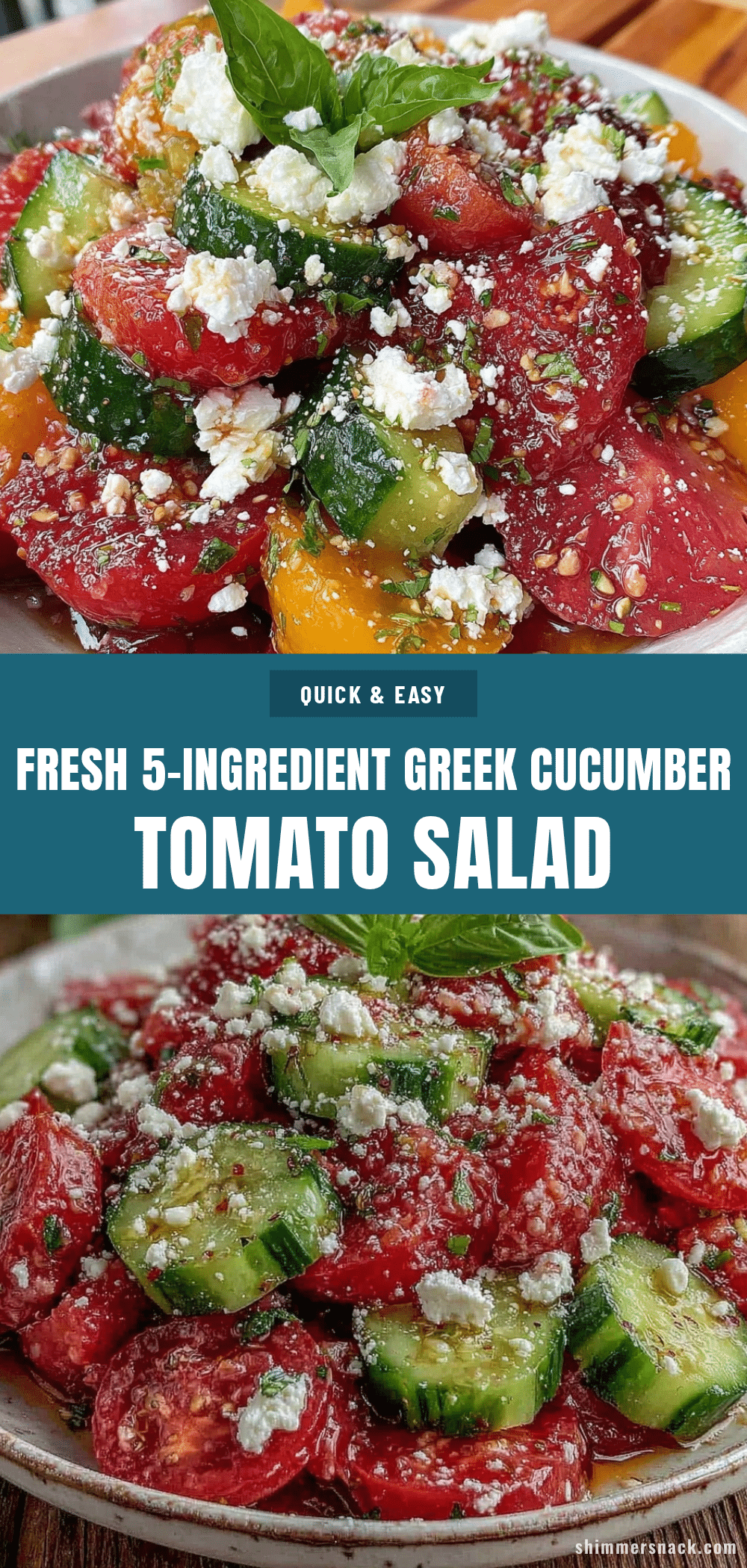 Greek cucumber tomato salad with feta recipe
