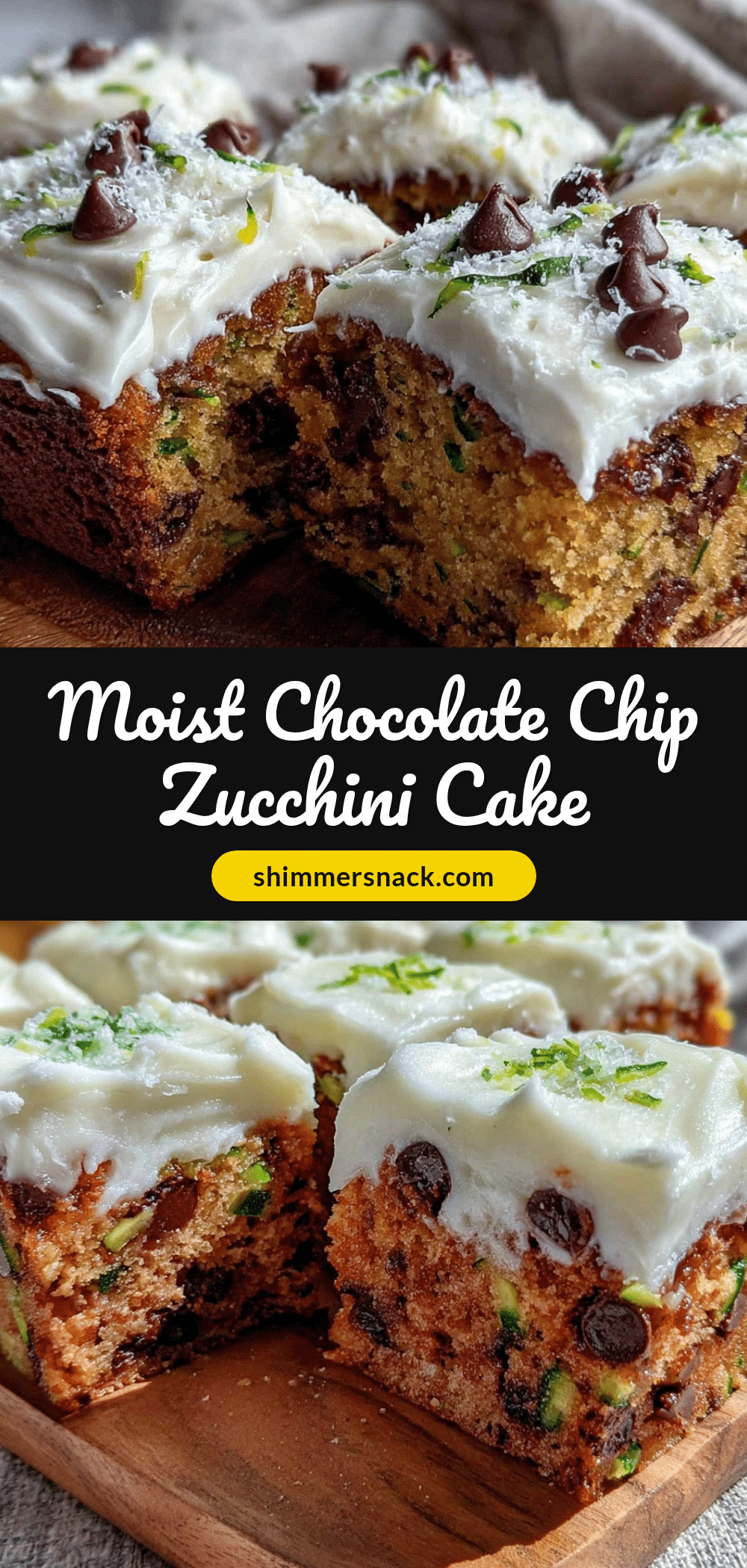 moist homemade chocolate chip zucchini sheet cake recipe