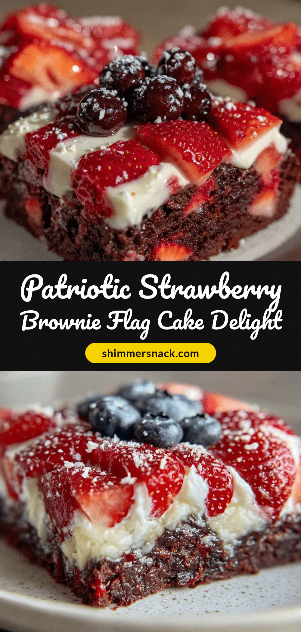 patriotic strawberry brownie flag cake recipe