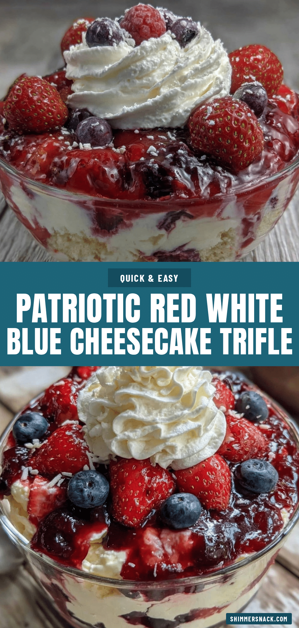 red white blue layered cheesecake trifle recipe