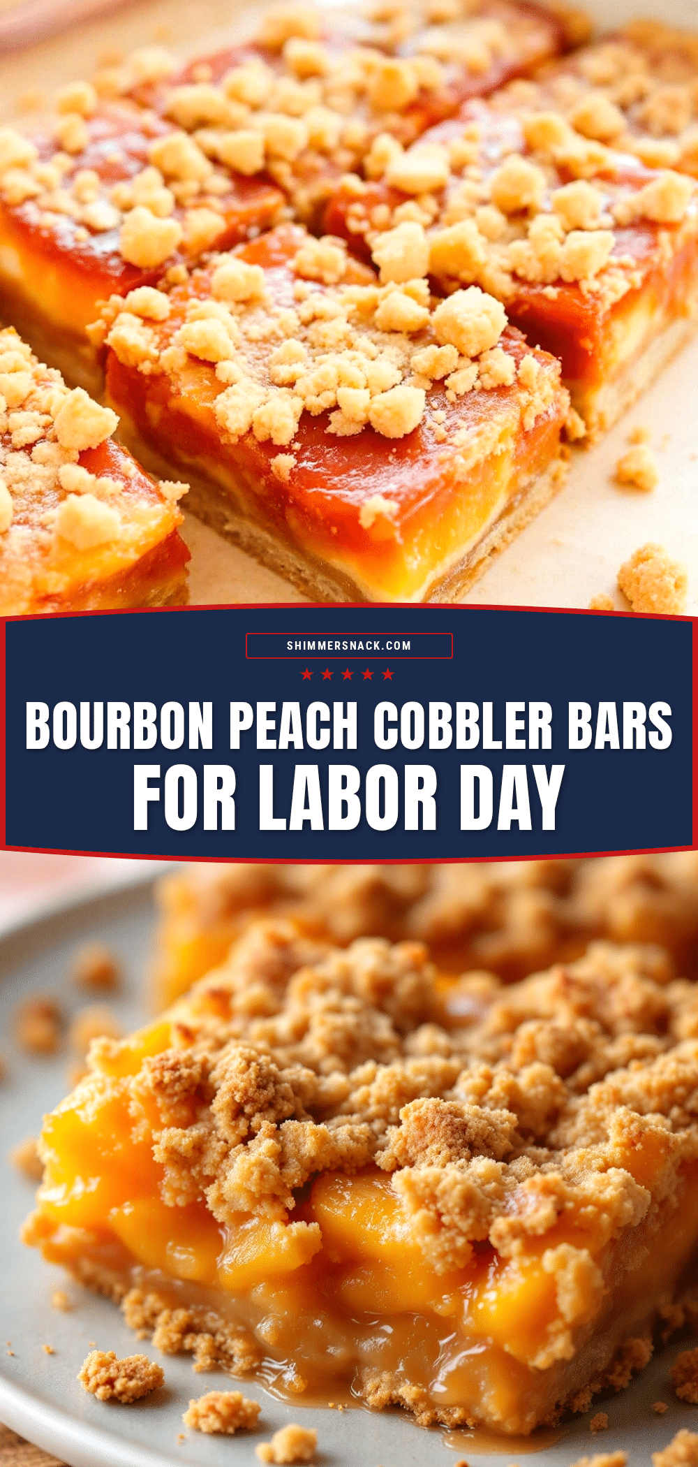 bourbon peach cobbler bars recipe