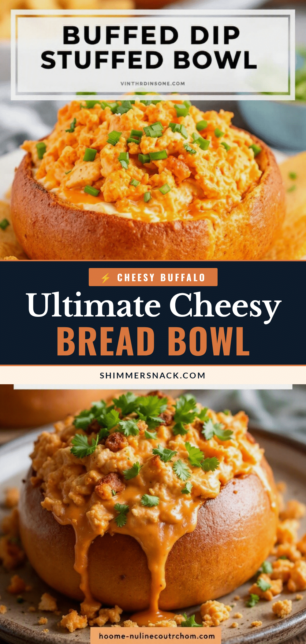 cheesy buffalo chicken bread bowl recipe