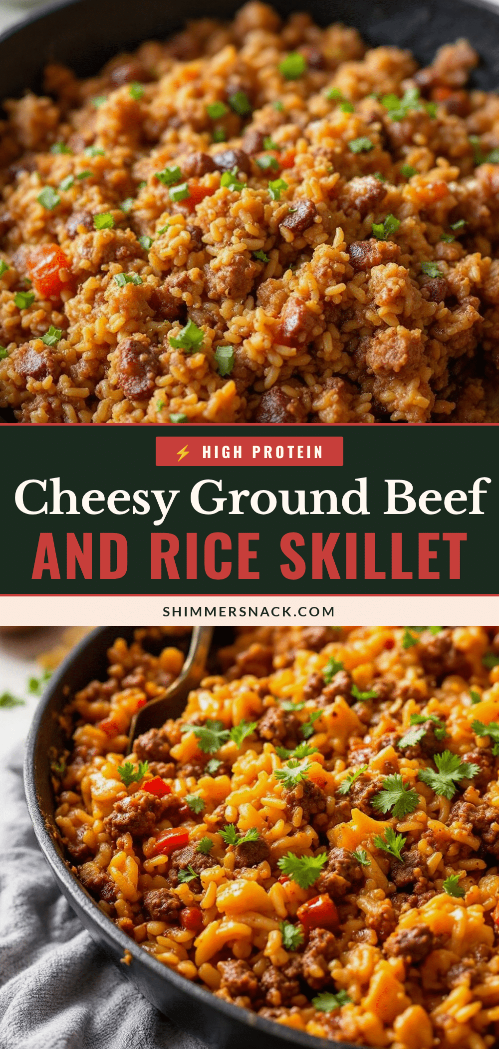 cheesy ground beef and rice skillet recipe