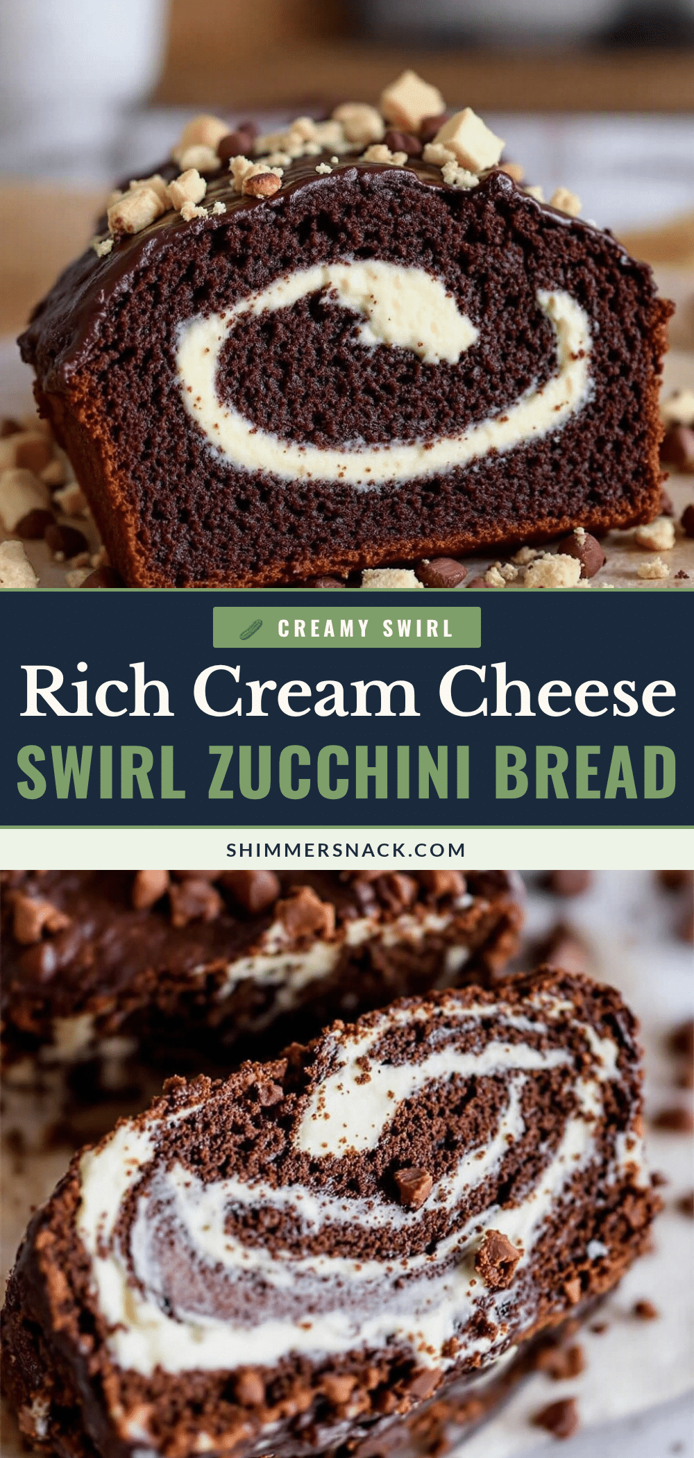 chocolate zucchini bread with cream cheese swirl recipe