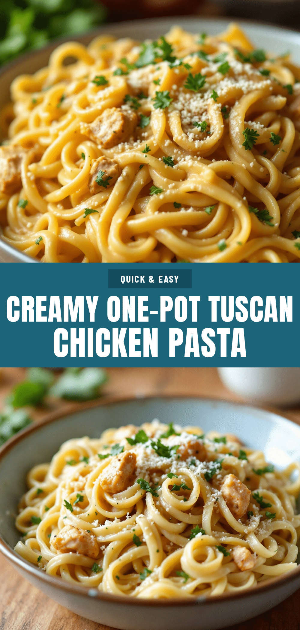 creamy one-pot tuscan chicken pasta recipe