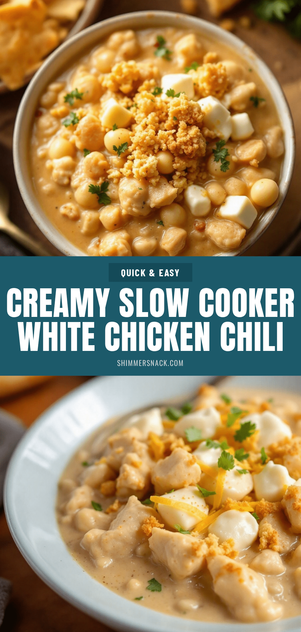 creamy slow cooker white chicken chili recipe