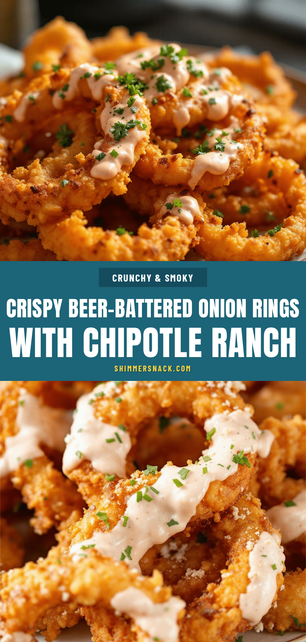 crispy beer-battered onion rings with chipotle ranch recipe