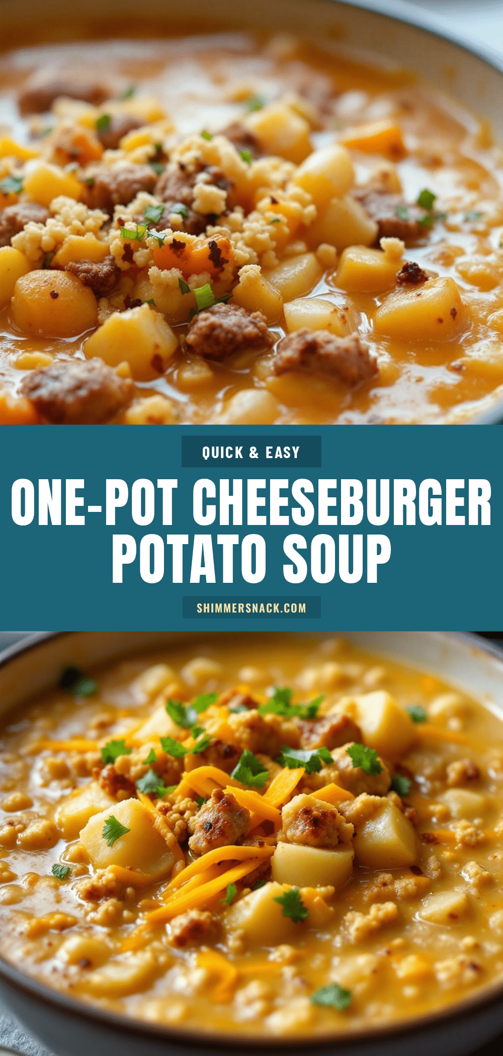 easy one-pot cheeseburger potato soup recipe