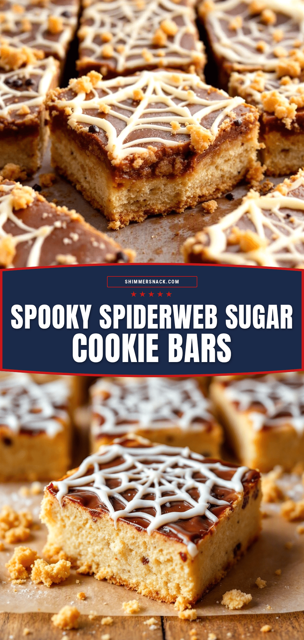 Easy Spiderweb Sugar Cookie Bars recipe
