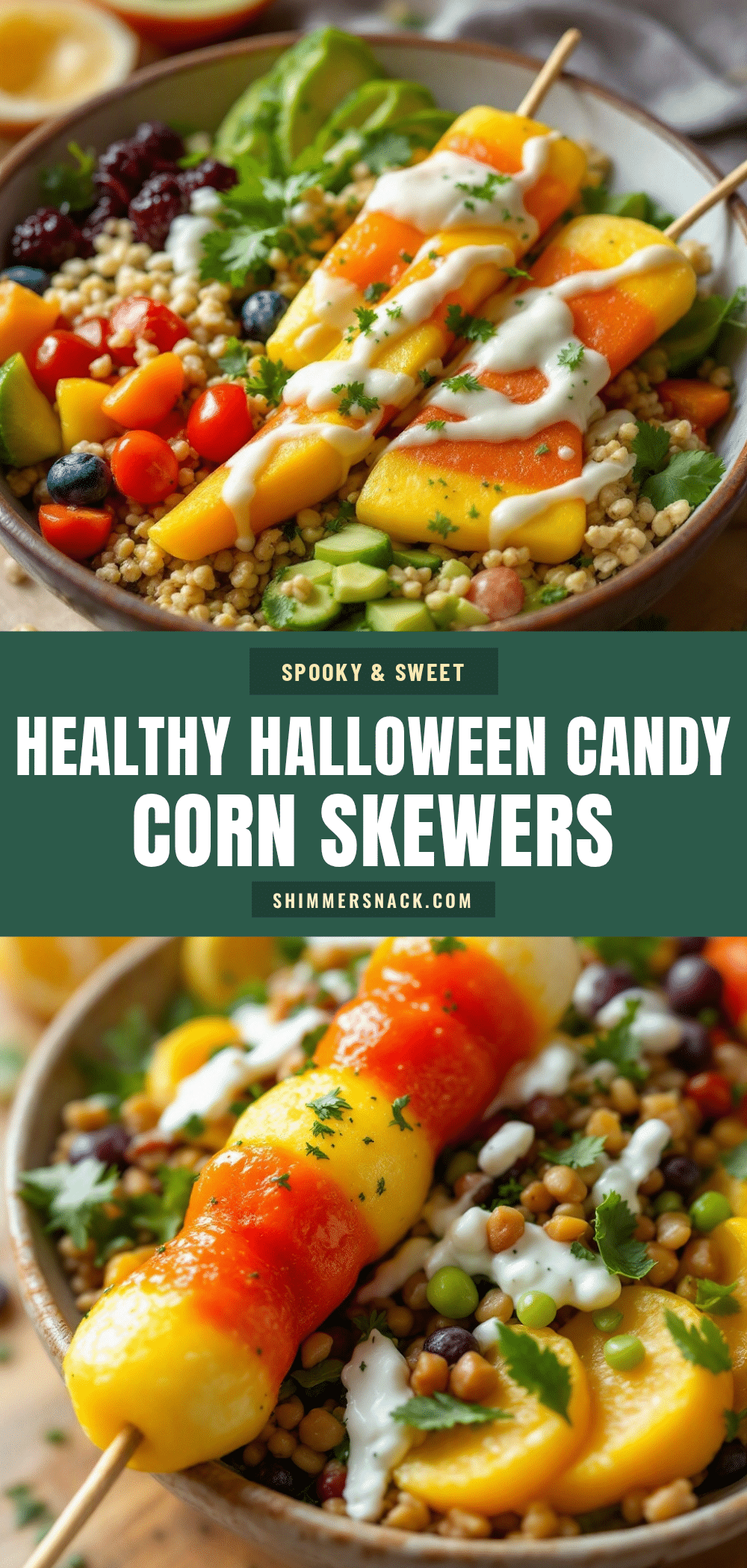healthy candy corn fruit skewers recipe