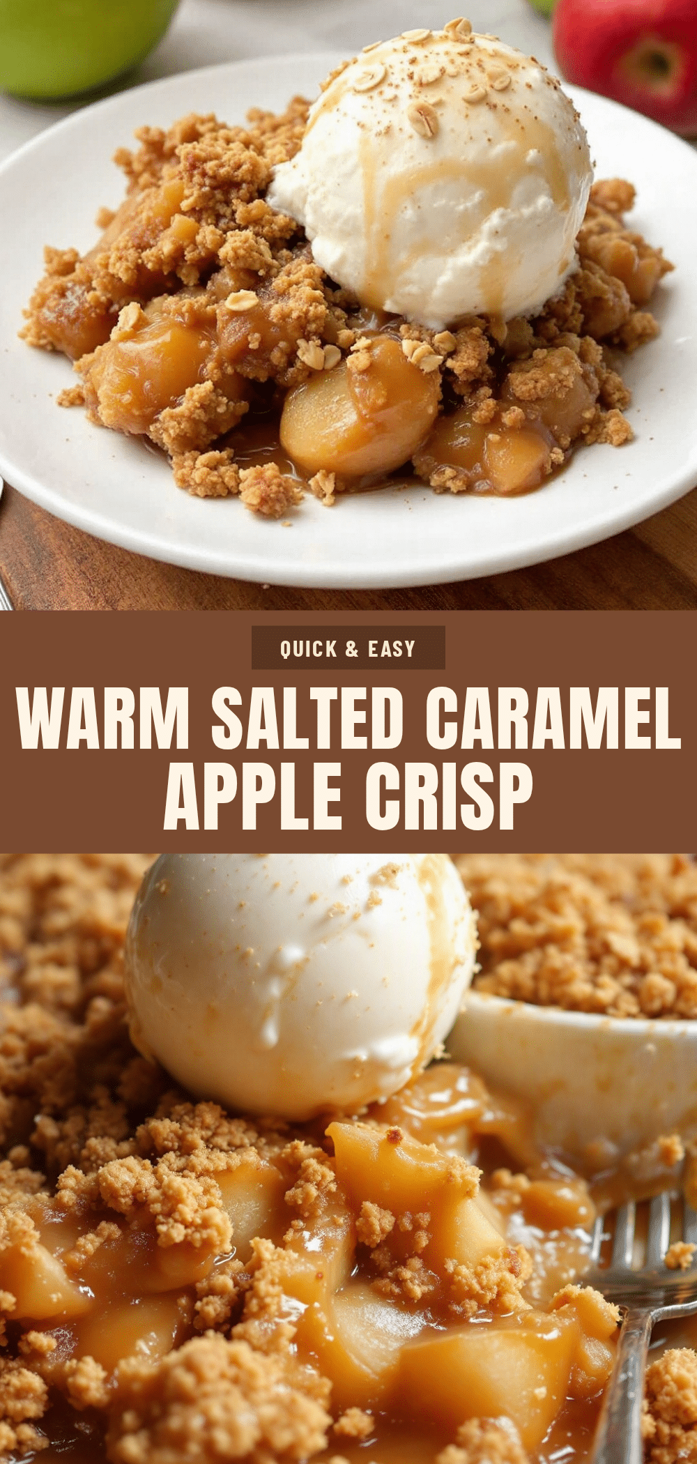 Homemade Salted Caramel Apple Crisp: Easy Fall Dessert recipe