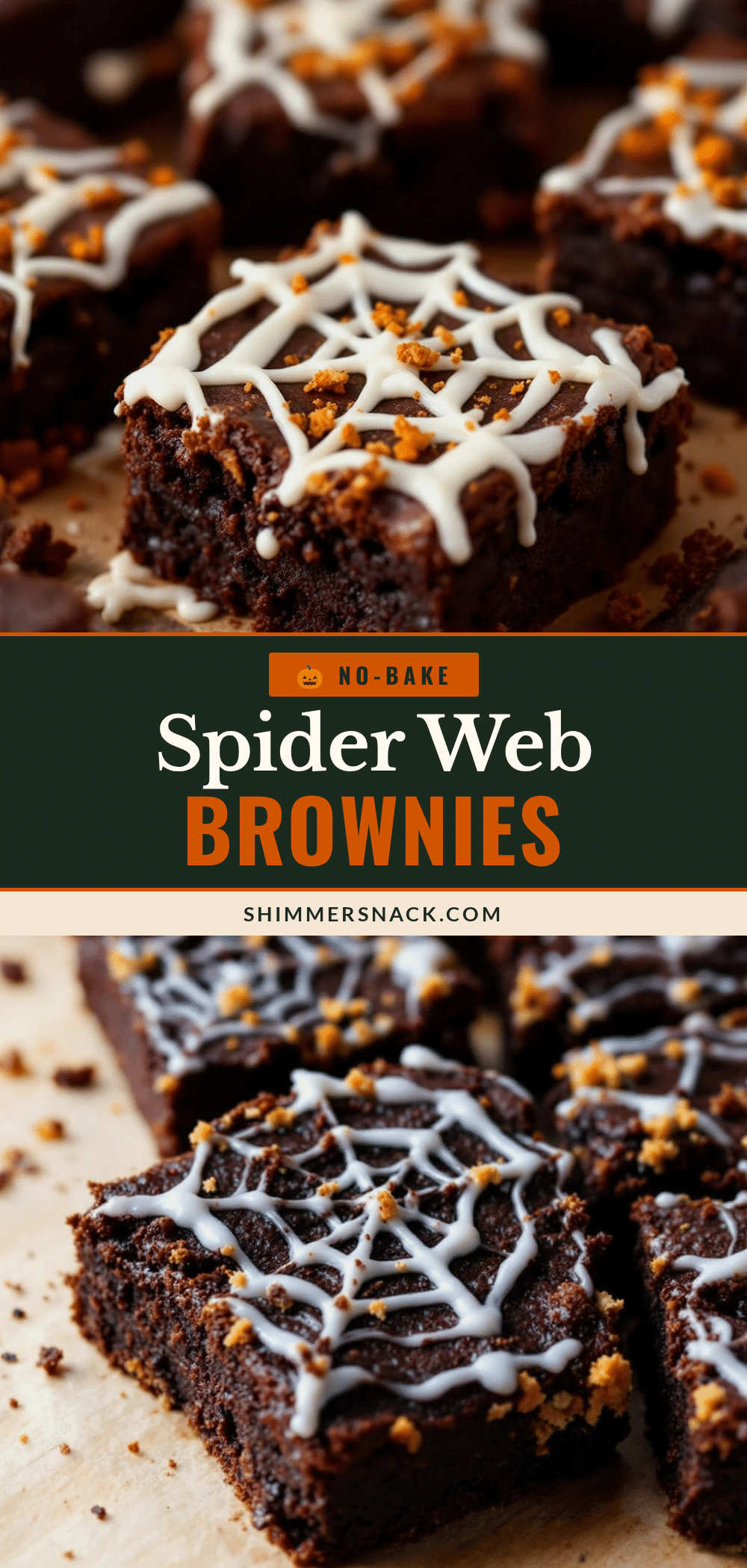no-bake spider web brownies recipe