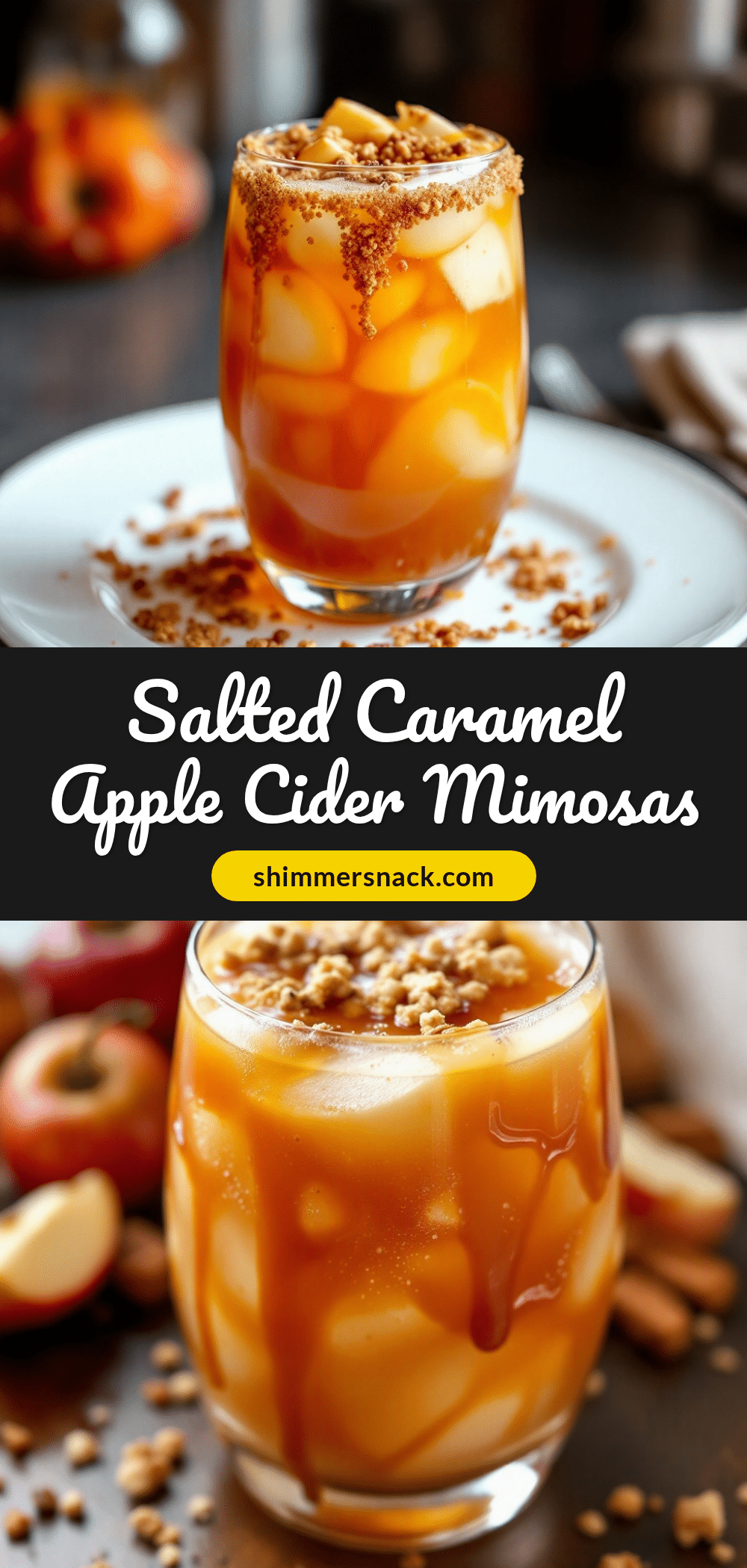 Salted Caramel Apple Cider Mimosa recipe