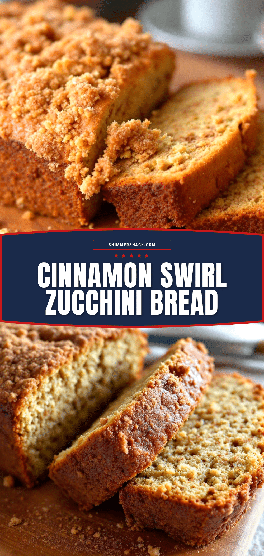 zucchini bread with cinnamon sugar topping recipe