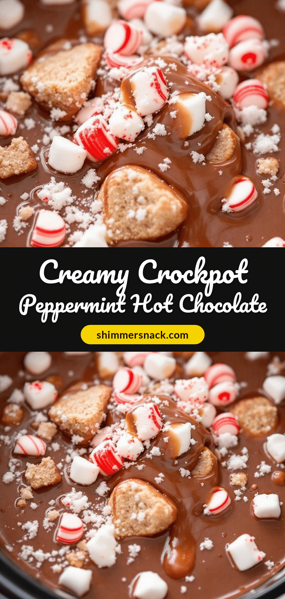 creamy crockpot peppermint hot chocolate recipe