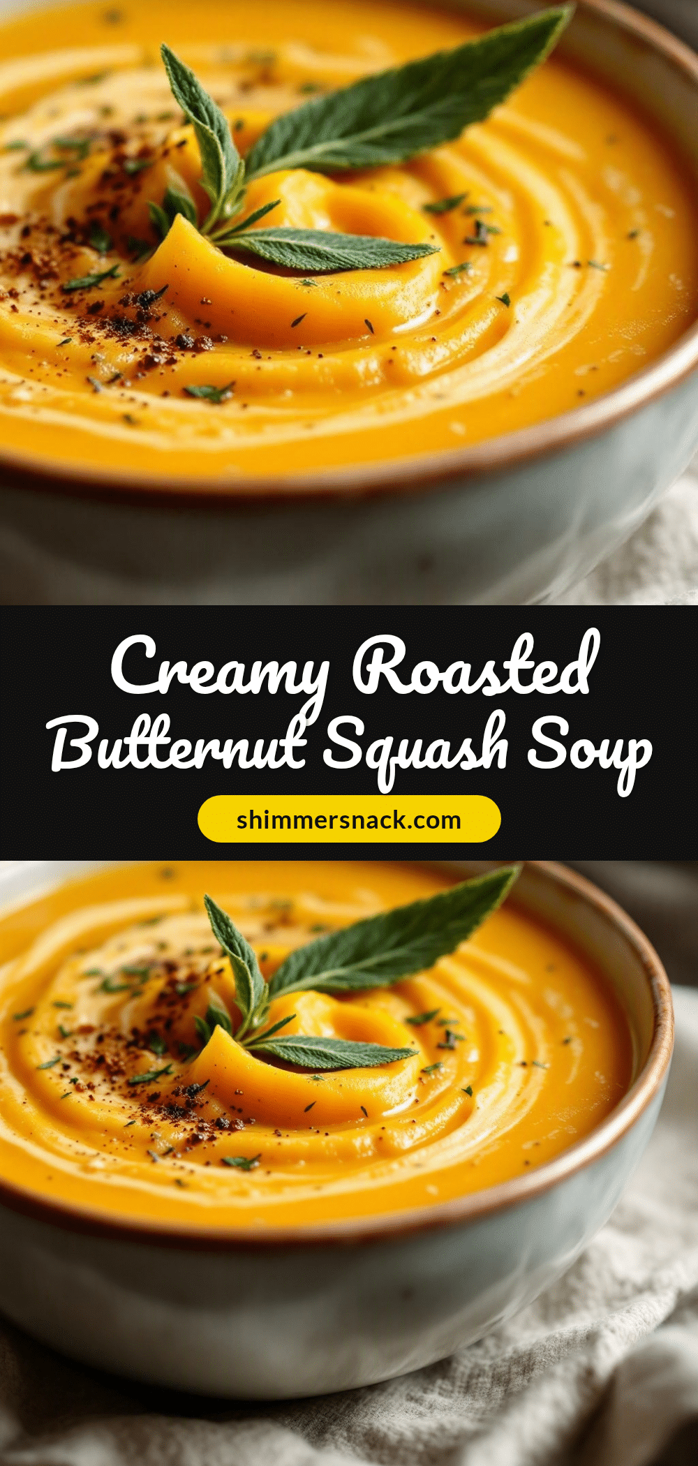 creamy roasted butternut squash soup with sage recipe
