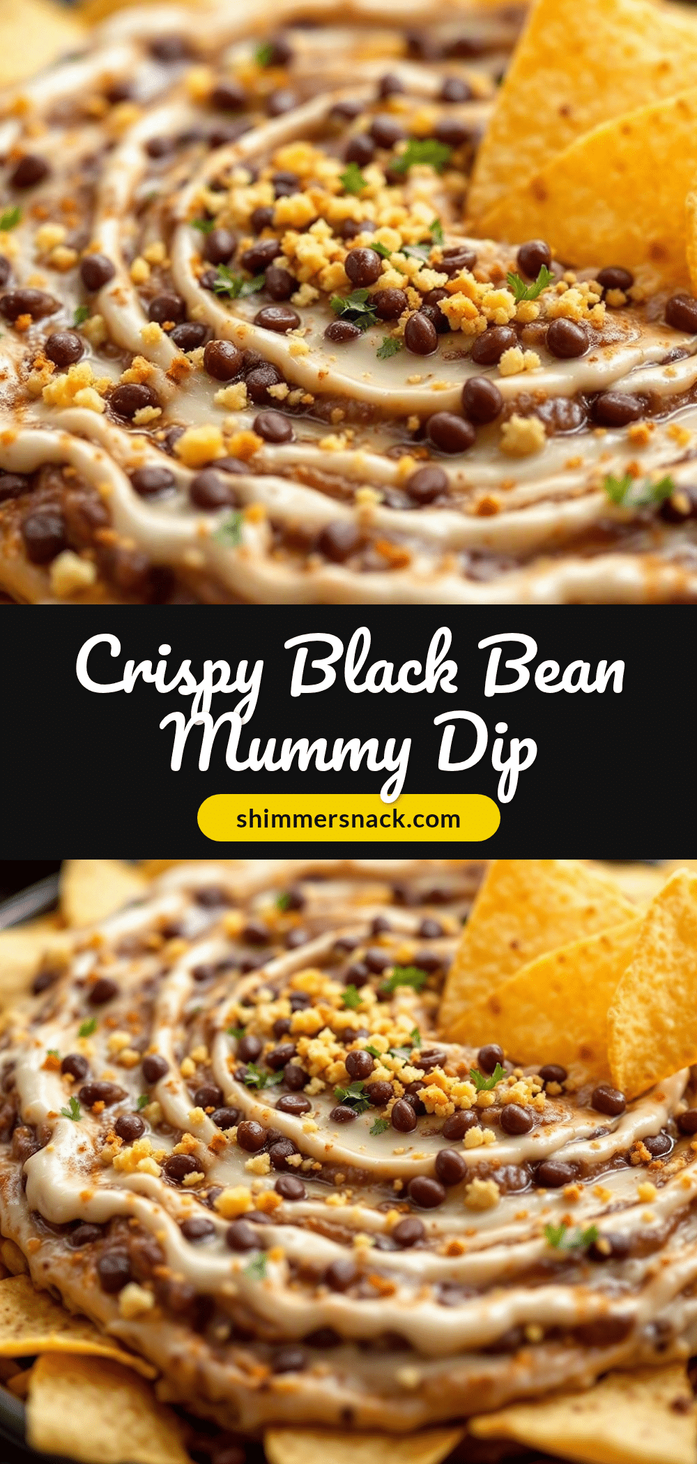 Crispy Black Bean Mummy Dip recipe