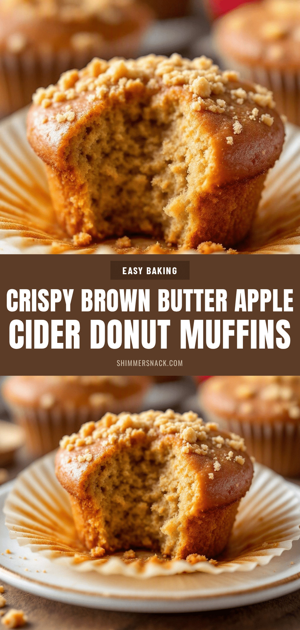 Crispy Brown Butter Apple Cider Donut Muffins recipe