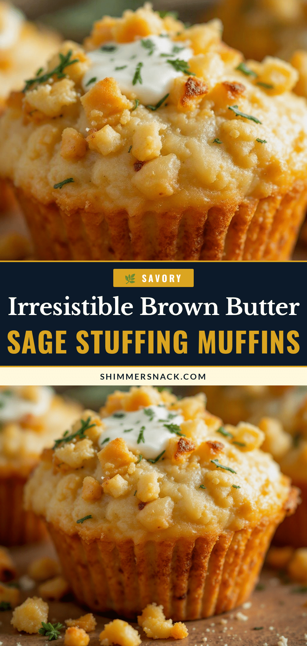 crispy brown butter sage stuffing muffins recipe