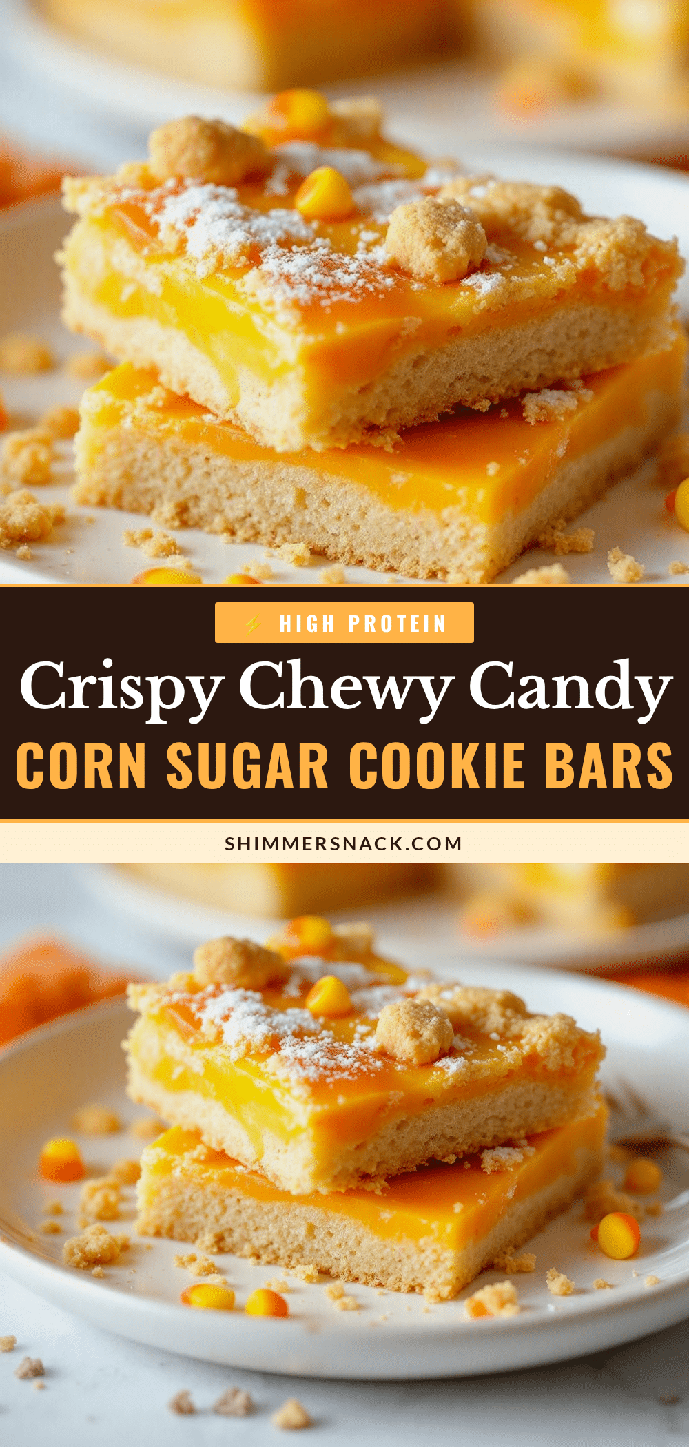 crispy chewy candy corn sugar cookie bars recipe