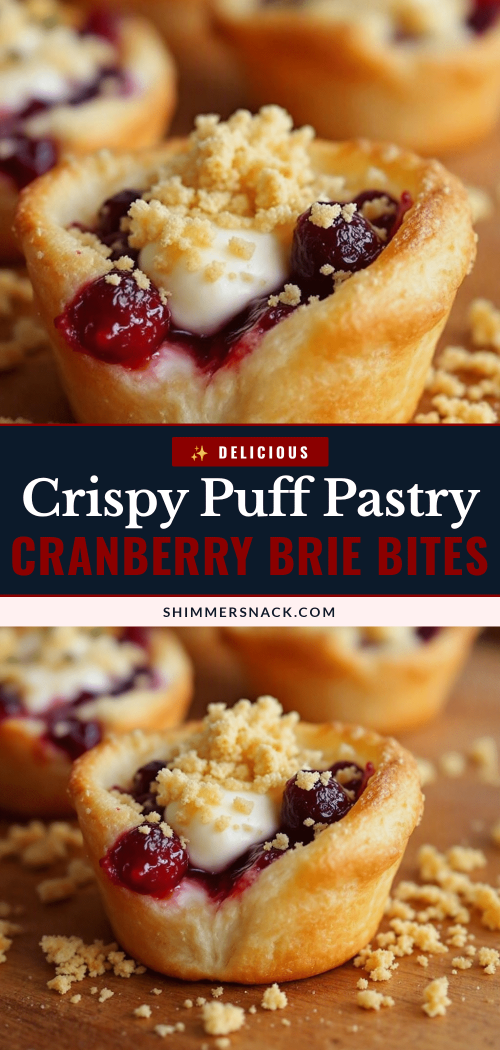 Crispy Cranberry Brie Bites recipe